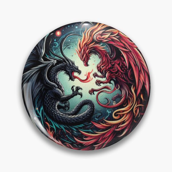 Item preview, Phoenix and Dragon tattoo art designed and sold by AvalonTshirts.