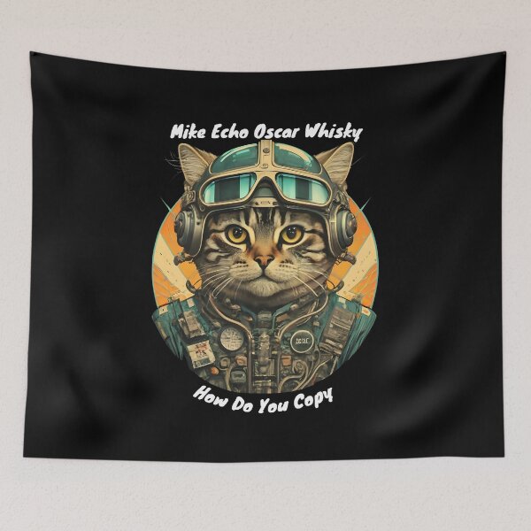 Item preview, Cat Pilot Mike Echo Oscar Whisky How Do You Copy designed and sold by JustCrafted.