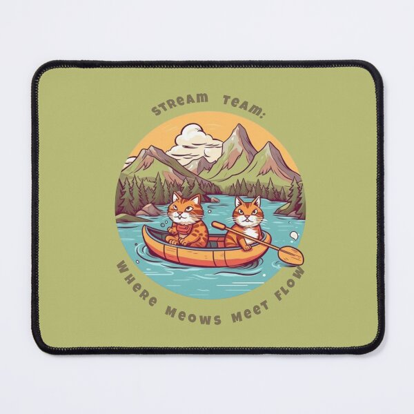 Item preview, Stream team: where meow meet flow designed and sold by naughty-raccoon.