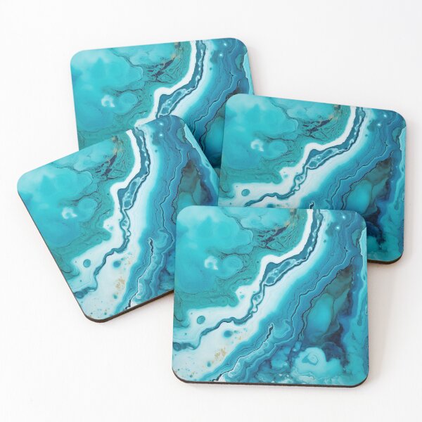 Item preview, Abstract Art Blue Turquoise Stone Design Nature Print  designed and sold by fluffstuffgifts.