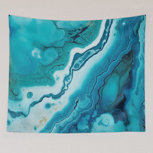 Item preview, Abstract Art Blue Turquoise Stone Design Nature Print  designed and sold by fluffstuffgifts.