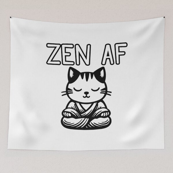 Item preview, Cute Zen AF Meditating Cartoon Monk Cat designed and sold by Elvin Dantes.