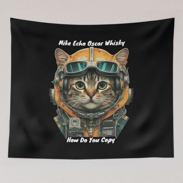 Item preview, Cat Pilot Mike Echo Oscar Whisky How Do You Copy designed and sold by JustCrafted.