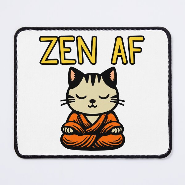 Item preview, Cute Zen AF Meditating Cartoon Monk Cat (color version) designed and sold by Elvin Dantes.