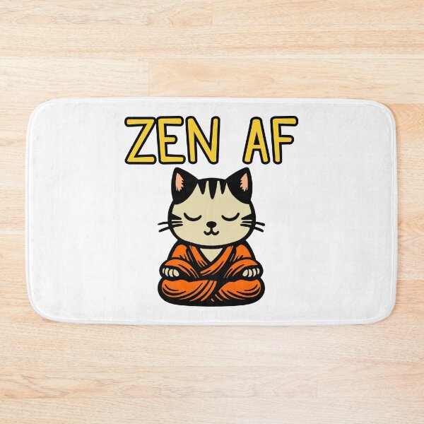 Item preview, Cute Zen AF Meditating Cartoon Monk Cat (color version) designed and sold by Elvin Dantes.