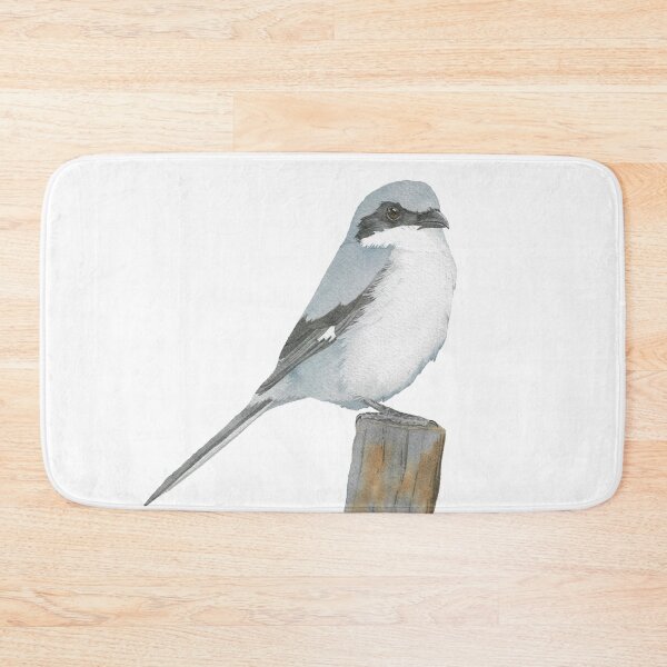 Item preview, loggerhead shrike bird watercolor portrait designed and sold by L'Atelier Oranjade.