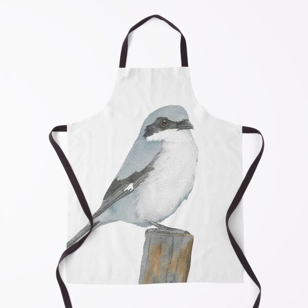 Item preview, loggerhead shrike bird watercolor portrait designed and sold by L'Atelier Oranjade.