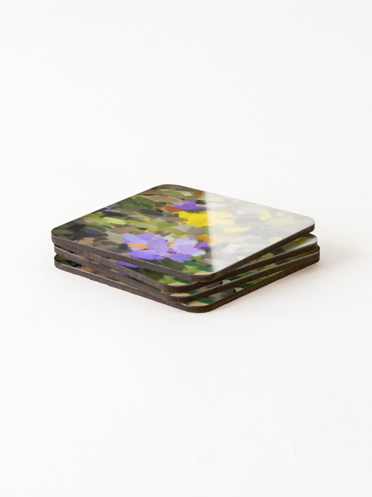 Thumbnail 4 of 5, Coasters (Set of 4), Spring Emergence II - Crocus - Abstract designed and sold by WesternExposure.