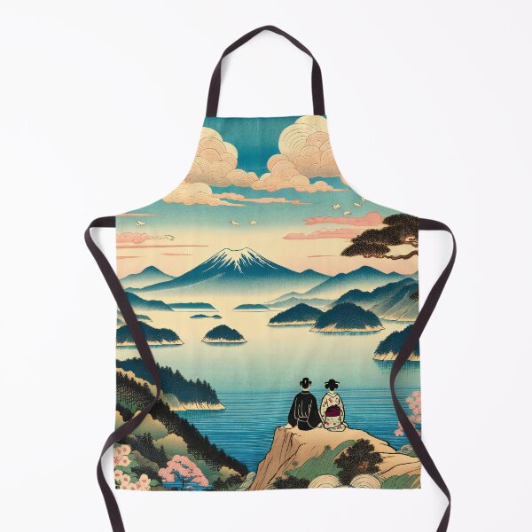 Item preview, Tranquil Vista Sakura Bloom Overlook a bay designed and sold by ArtComixHaven.