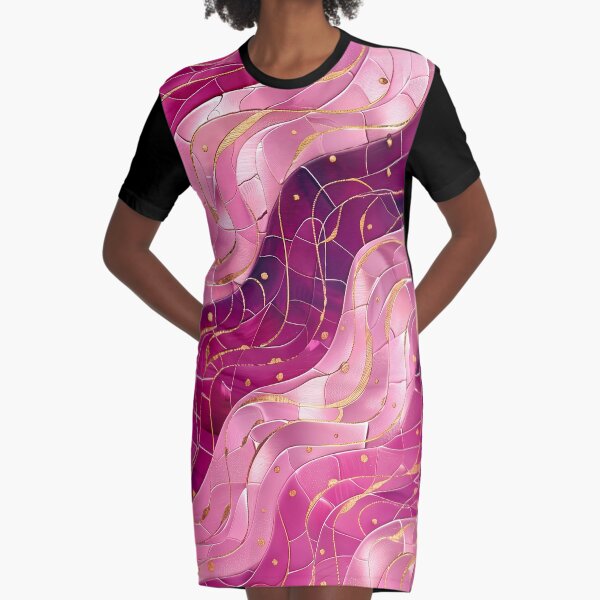 Item preview, Luxurious Magenta Waves with Gold Accents - Elegant Abstract Art Pattern for Premium Products designed and sold by David Balzen.
