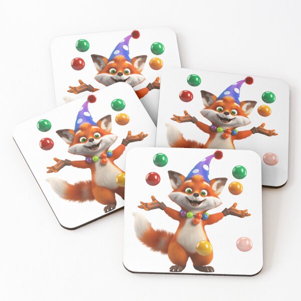 Item preview, Join the playful fox for a circus-worthy juggling act. designed and sold by mazur301.