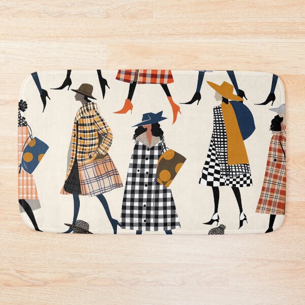 Item preview, Chic Fashionista Illustration: Stylish Women in Trendy Coats and Hats - Modern Fashion Pattern designed and sold by David Balzen.
