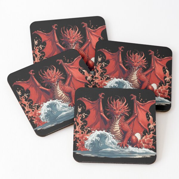 Item preview, anime red dragon water designed and sold by martin max.