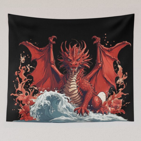Item preview, anime red dragon water designed and sold by martin max.