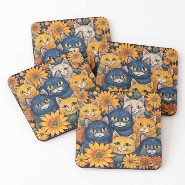 Item preview, Cats in flowers designed and sold by Closet Goblin.