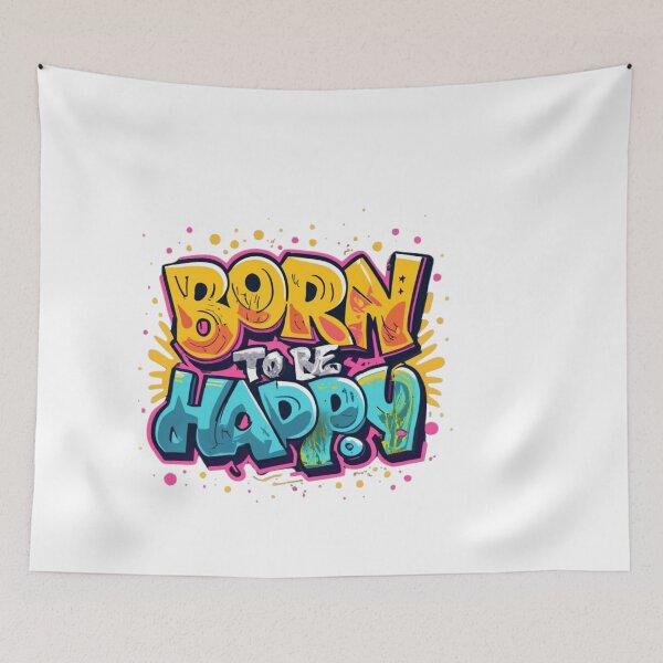 Item preview, Born to be happy tees designed and sold by Abelfashion.