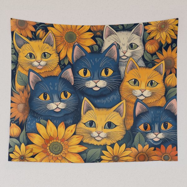 Item preview, Cats in flowers designed and sold by Closet Goblin.