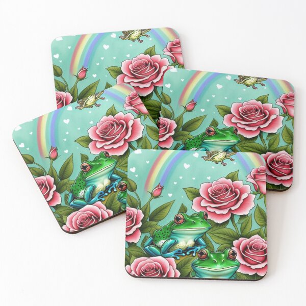 Item preview, Cute Frogs Flowers and Rainbow designed and sold by TheDarkWardrobe.