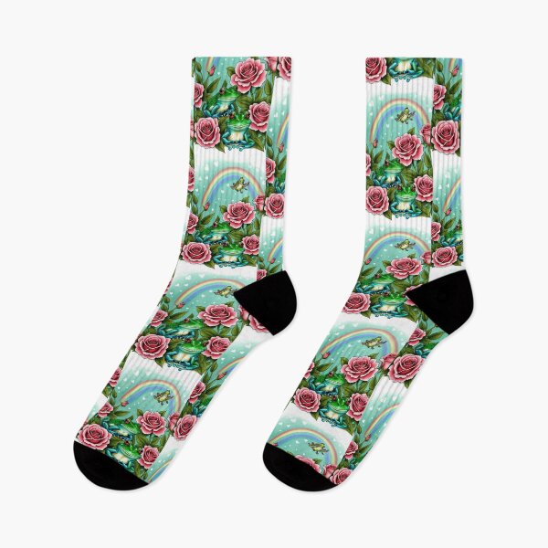 Item preview, Cute Frogs Flowers and Rainbow designed and sold by TheDarkWardrobe.