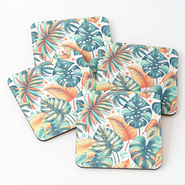 Item preview, Variegated Colorful Monstera Leaves Repeat Pattern designed and sold by HippieFarms11.