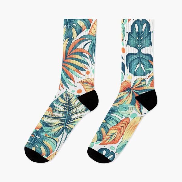 Item preview, Variegated Colorful Monstera Leaves Repeat Pattern designed and sold by HippieFarms11.