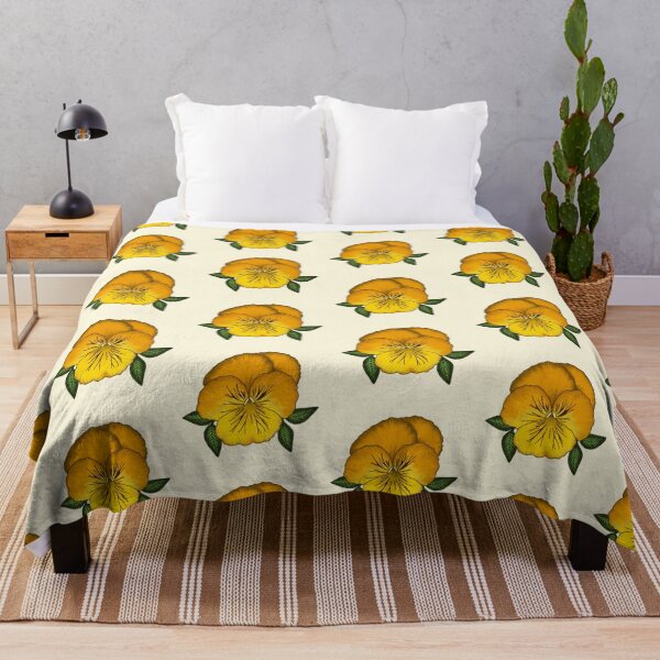 Item preview, Yellow pansy flower floral digital drawing designed and sold by Beardraws18.