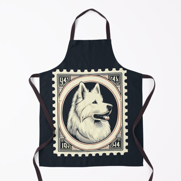Item preview, White Swiss Shepherd Retro Vintage Aesthetic Dog Art designed and sold by ElegantCat.