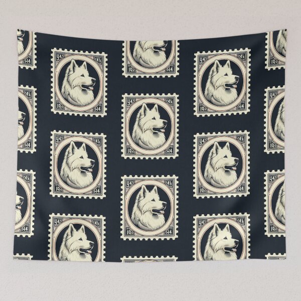 Item preview, White Swiss Shepherd Retro Vintage Aesthetic Dog Art designed and sold by ElegantCat.