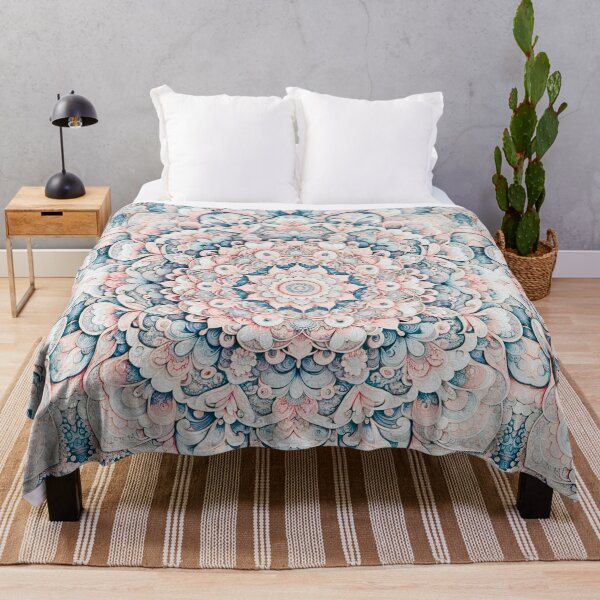 Item preview, Beautiful and gentle healing flower mandala, lucky motif, rbfm10-3 designed and sold by BlissfulGarb.