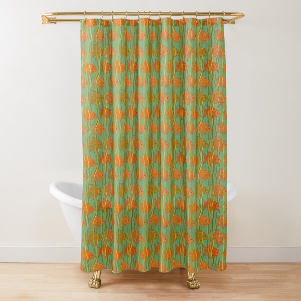 Green Fish Shower Curtains for Sale