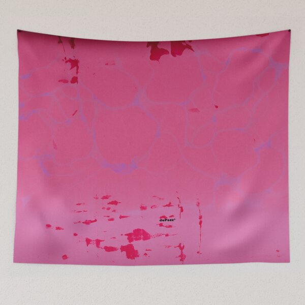 Item preview, faded FRENCH FUCHSIA rolled paint print with scratch marks - dePace' designed and sold by mrpropcake.