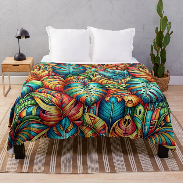 Item preview, Hojas de Monstera coloridas y vibrantes, bohemias y brillantes designed and sold by HippieFarms11.