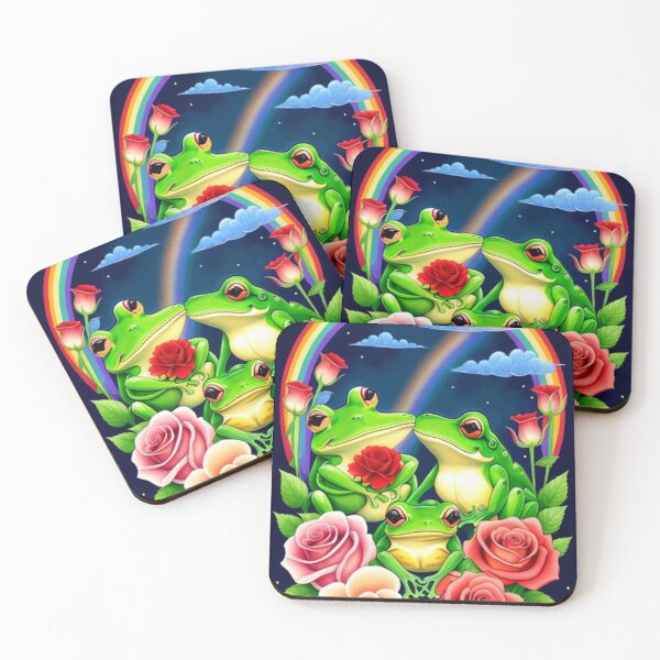 Item preview, Cute Frogs Flowers and Rainbows designed and sold by TheDarkWardrobe.