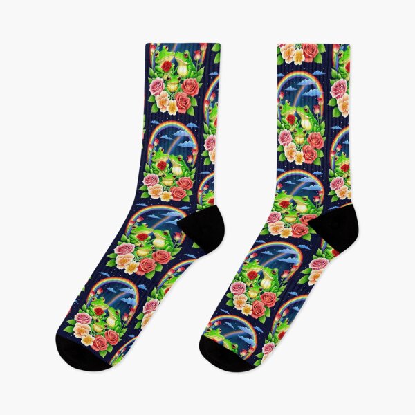 Item preview, Cute Frogs Flowers and Rainbows designed and sold by TheDarkWardrobe.