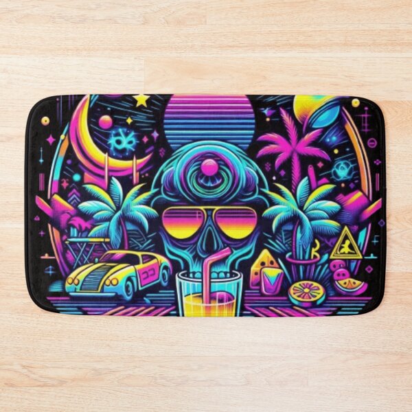 Item preview, "Cosmic Skull Sip: Neon Trippy Design" designed and sold by DarkSideArtz.