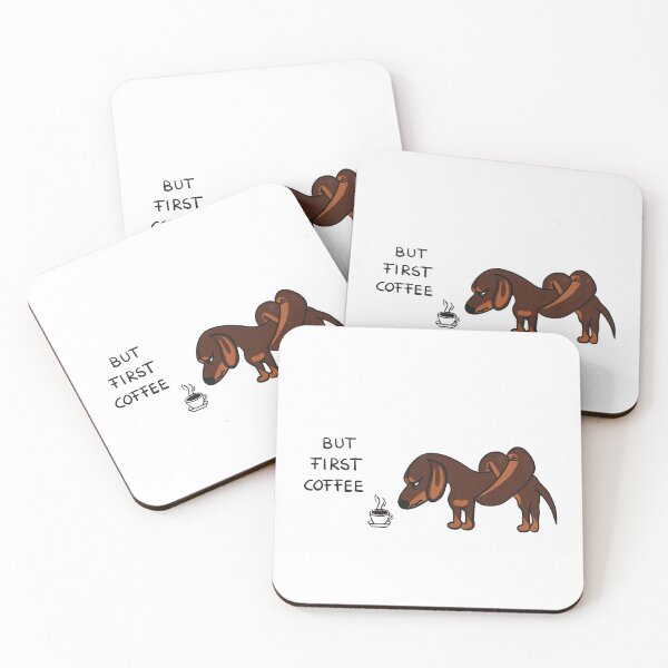 Item preview, Dachshund but first coffee designed and sold by Esibeh.