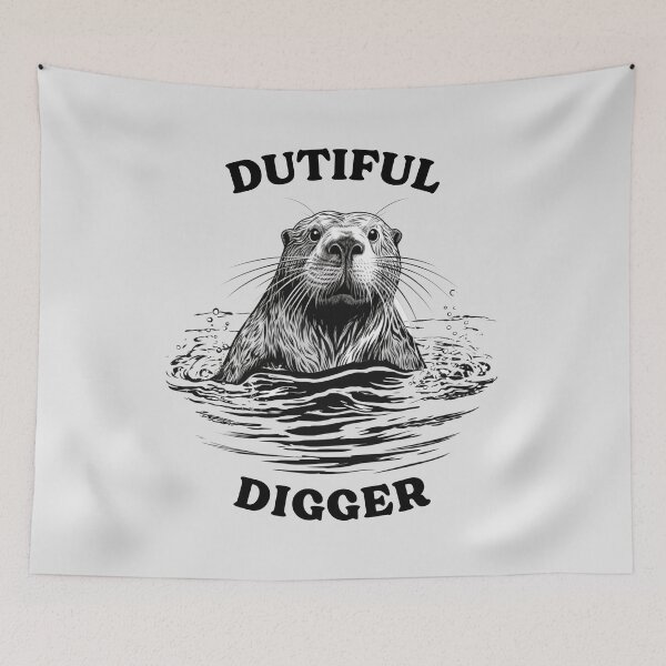 Item preview, Dutiful Digger: Funny Beaver Pun Illustration designed and sold by kcaandwu.