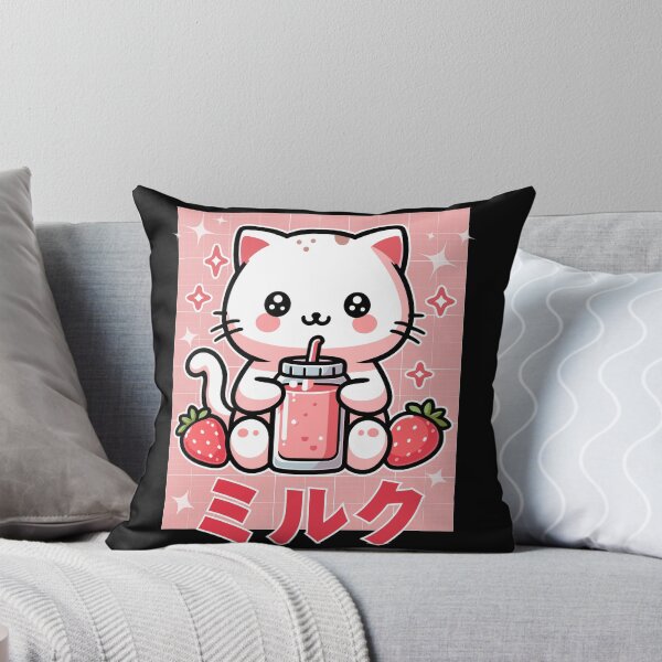 Artikelvorschau, Kawaii-Katze trinkt Erdbeermilch entworfen und verkauft von InfiniteZone1.