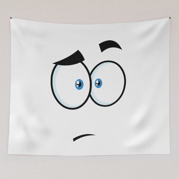 Item preview, Astonished cartoon funny face with panic expression designed and sold by ArtelPrints.