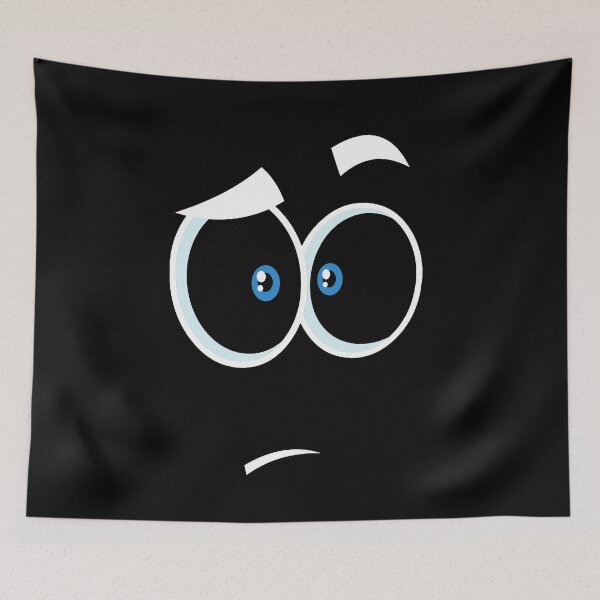 Item preview, Astonished cartoon funny face with panic expression designed and sold by ArtelPrints.