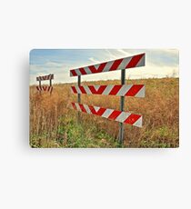 Road Blockage Signs Canvas Print