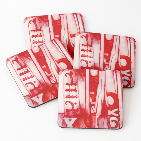 Item preview, red and white rolled ink texture - dePace' designed and sold by mrpropcake.