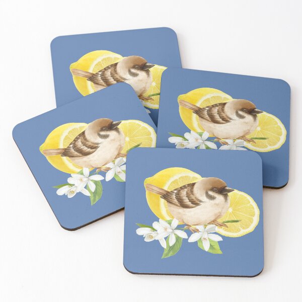 Item preview, Watercolor sparrow with lemon designed and sold by watercolorpic.