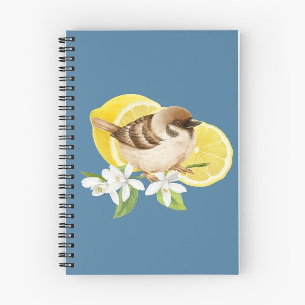 Item preview, Watercolor sparrow with lemon designed and sold by watercolorpic.