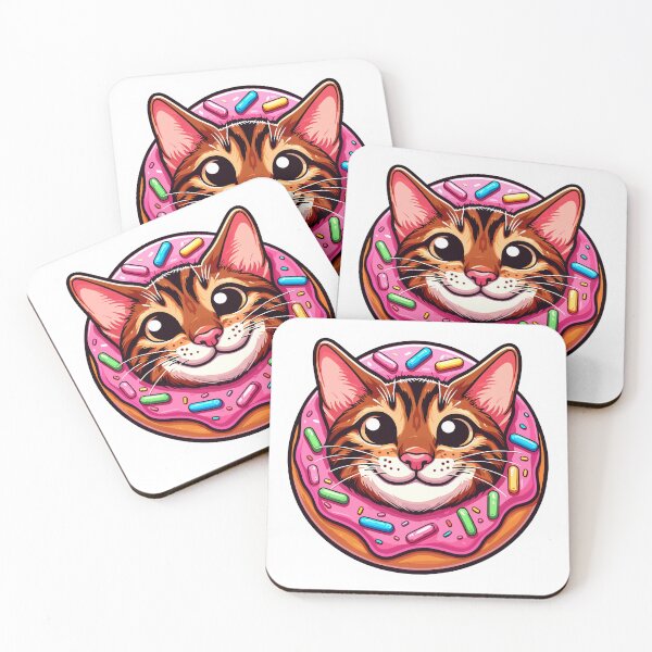 Item preview, Bengal Cat Cute Bengal Kitten Kawaii Bengal Donut Art  designed and sold by Elarex.
