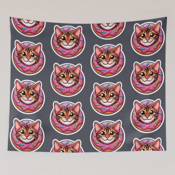 Item preview, Bengal Cat Cute Bengal Kitten Kawaii Bengal Donut Art  designed and sold by Elarex.