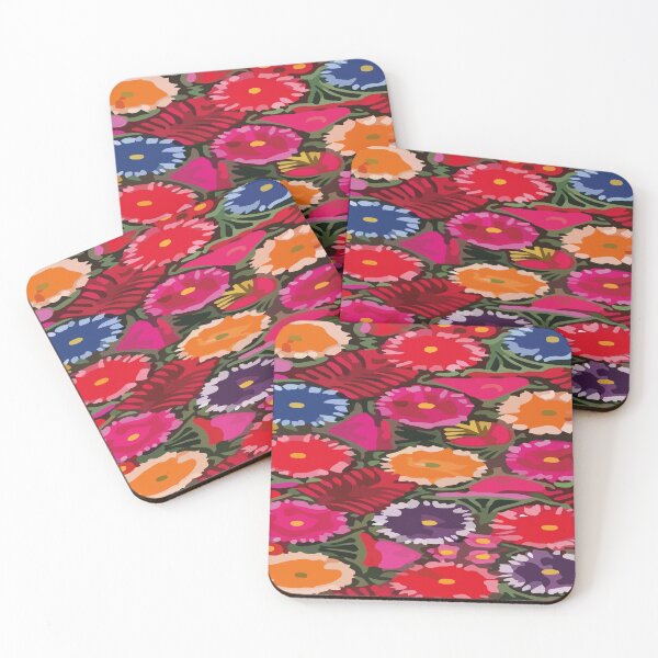 Item preview, Vibrant embroidered mexican flowers colorful maximalism bold textile designed and sold by T-Mex.