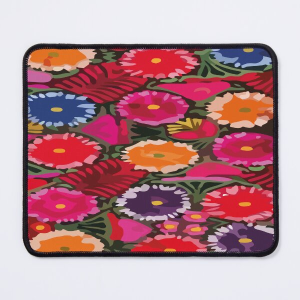 Item preview, Vibrant embroidered mexican flowers colorful maximalism bold textile designed and sold by T-Mex.