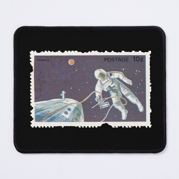 Item preview, spacewalk postage stamp themed art print designed and sold by Jamester1.