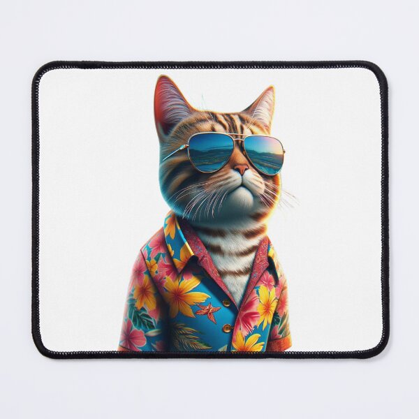 Item preview, Cool Cat with Hawaii Shirt and sunglasses designed and sold by aikittycats.